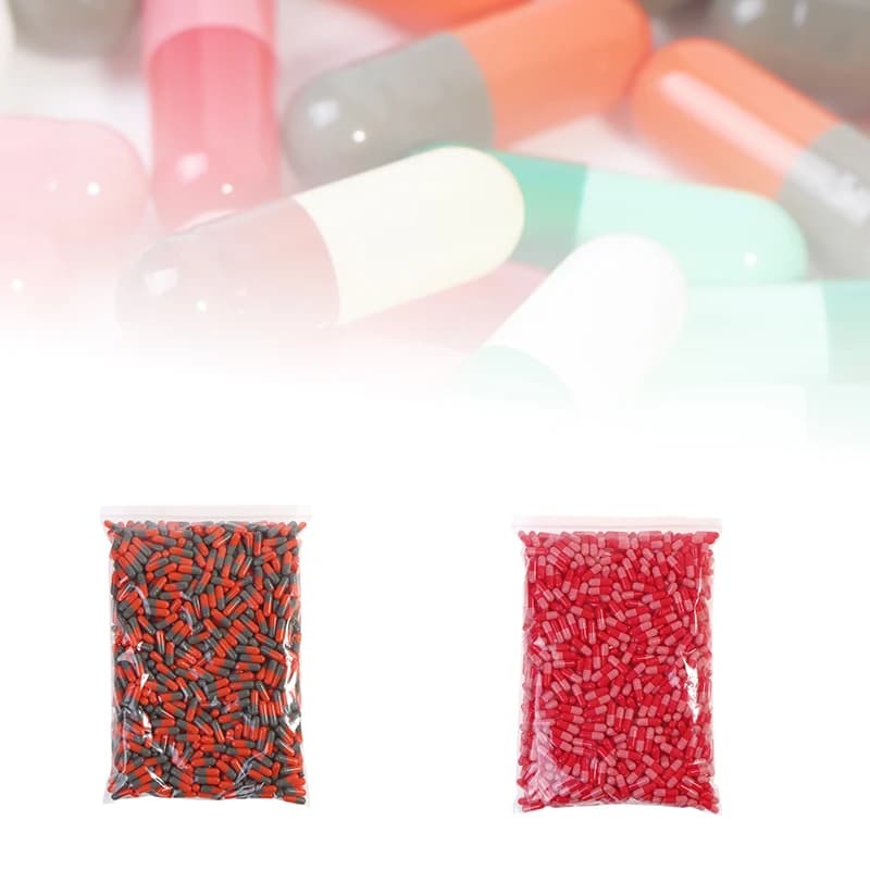 1000Pcs/Bag Size 1# Empty Pill Capsule Empty Hard Gelatin Capsule Clear Kosher Gel Medicine Pill Vitamins Capsules
