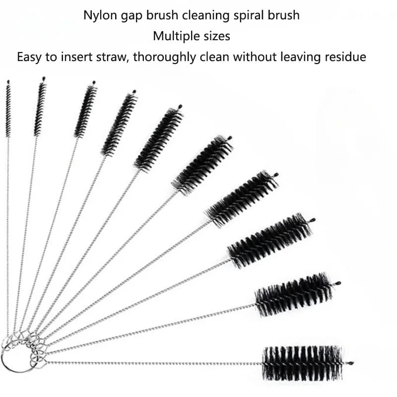 Syringe Brush Nylon Brush for Cleaning Gaps Cleaning Spiral Brush Stainless Steel Cup Brush Coffee Machine Cleaning Brush