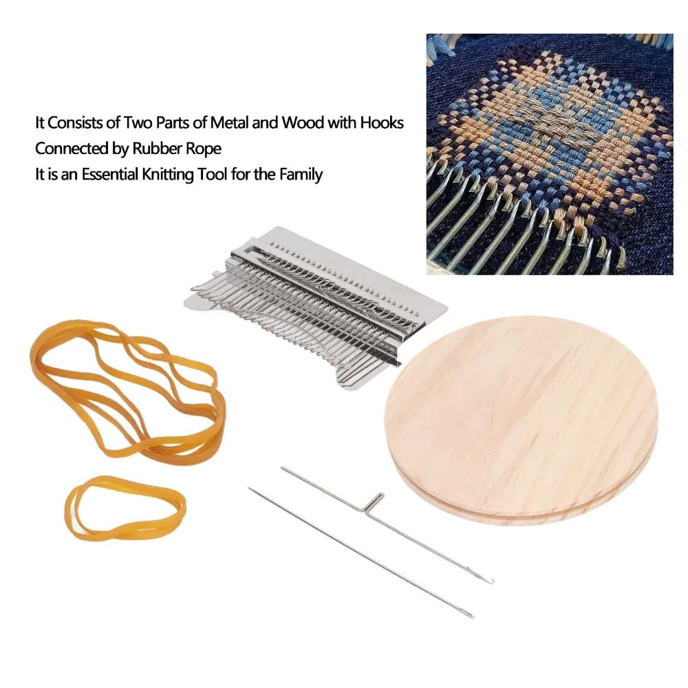 Lightweight Mini Size Knitting Machine 28 Needles Handmade Weaving Loom Portable Compact Craft Machine Small Projects
