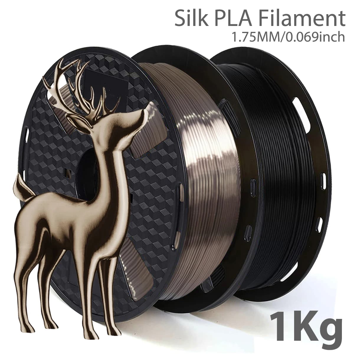 3D Printing Thread PLA Silk Rose Gold 250g 500g 1Kg 3D Printing Material Silk Black 1,75mm Embroidery Wire Packing Vacuum