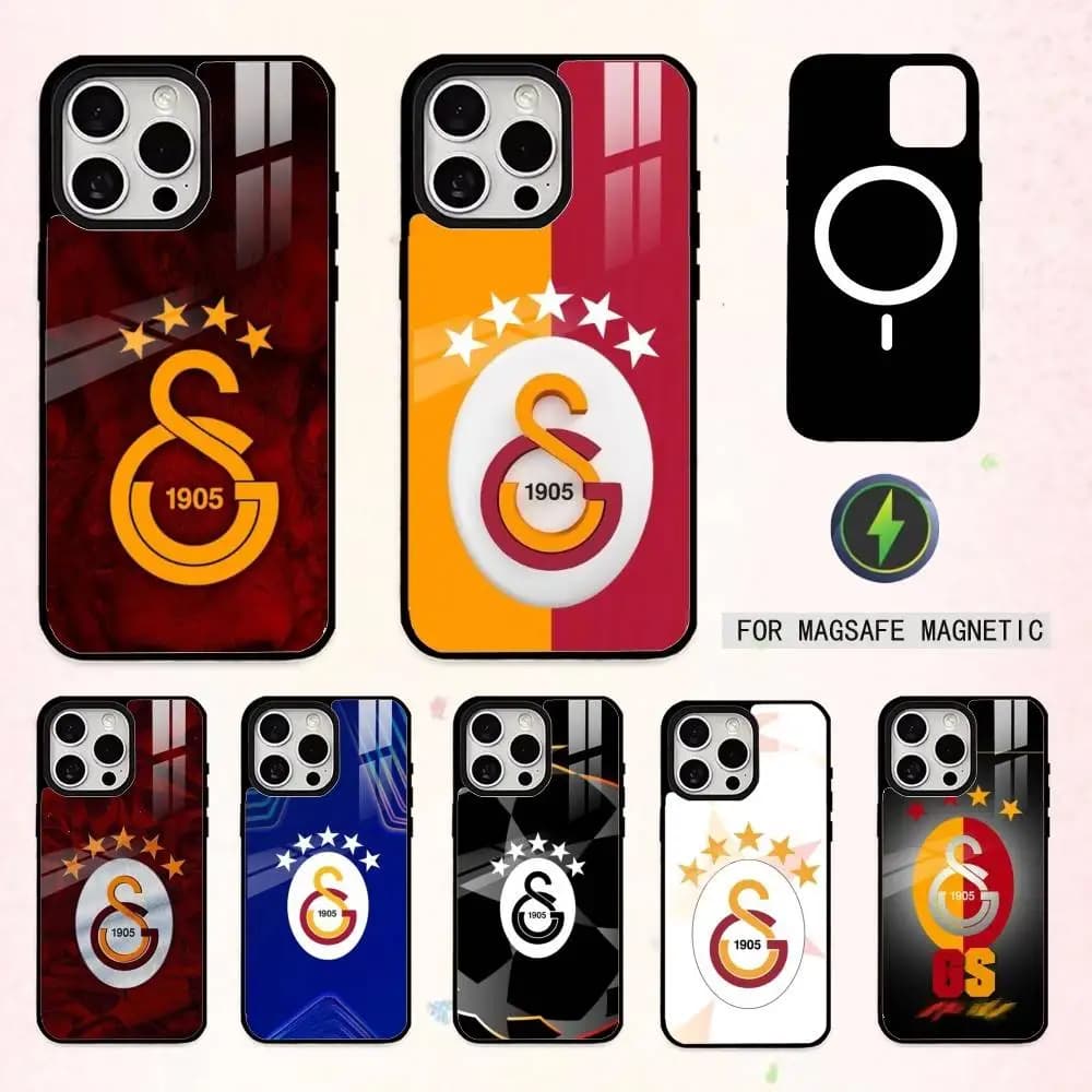 COOL G-Galatasaray-ClubS Custodia per iPhone 17, 16, 15, 14, 13, 12, 11 Plus, Pro Max Magnetica per Ricarica Wireless Magsafe
