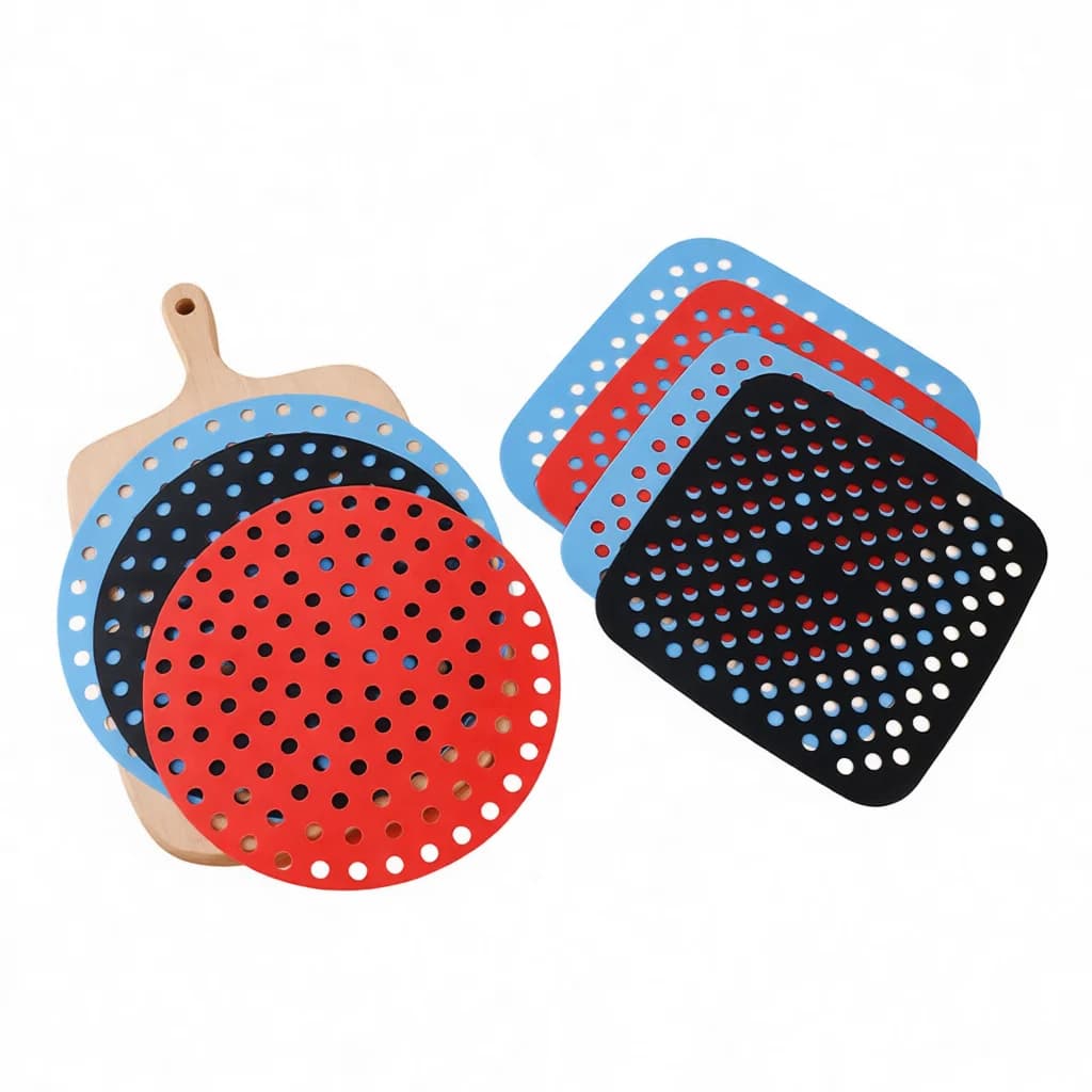 Heat Resistant Reusable Silicone Air Fryer Liner Nonstick Baking Mat Tray Pot Pad For Kitchen Cooking Oven Gadgets