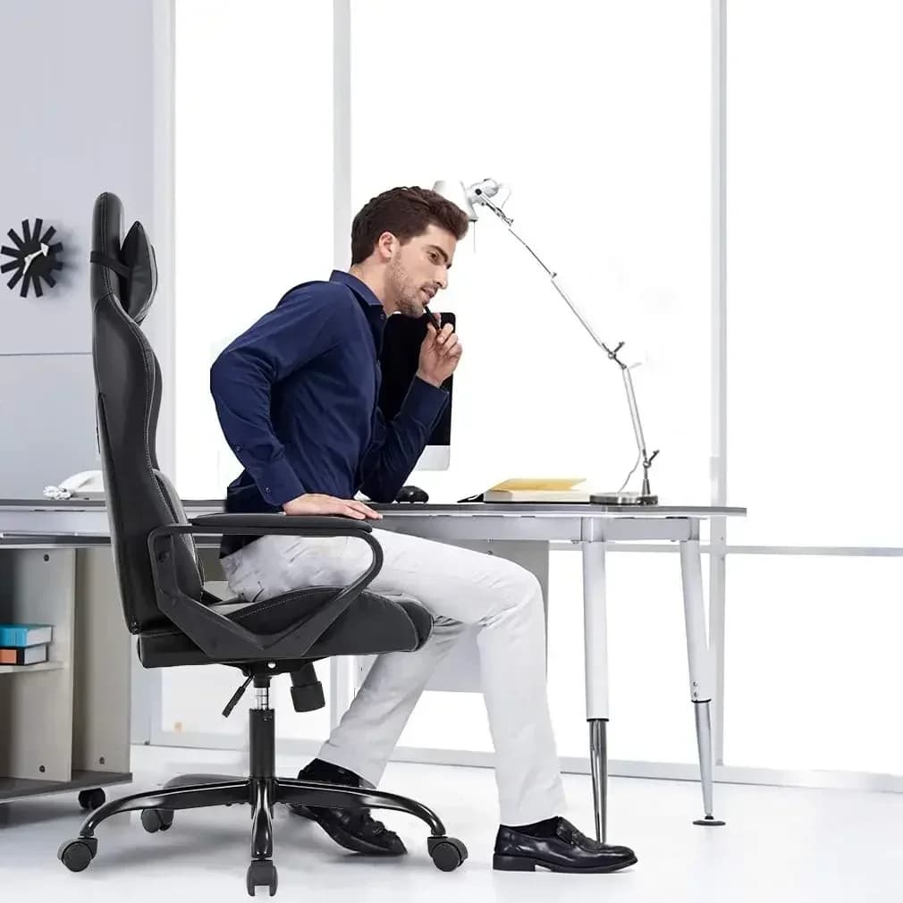 th Forniture per mobili Sedia da gioco per PC Sedia da scrivania economica per ufficio ergonomica Task direzionale Sedia per computer Supporto per schienale Modern Exec