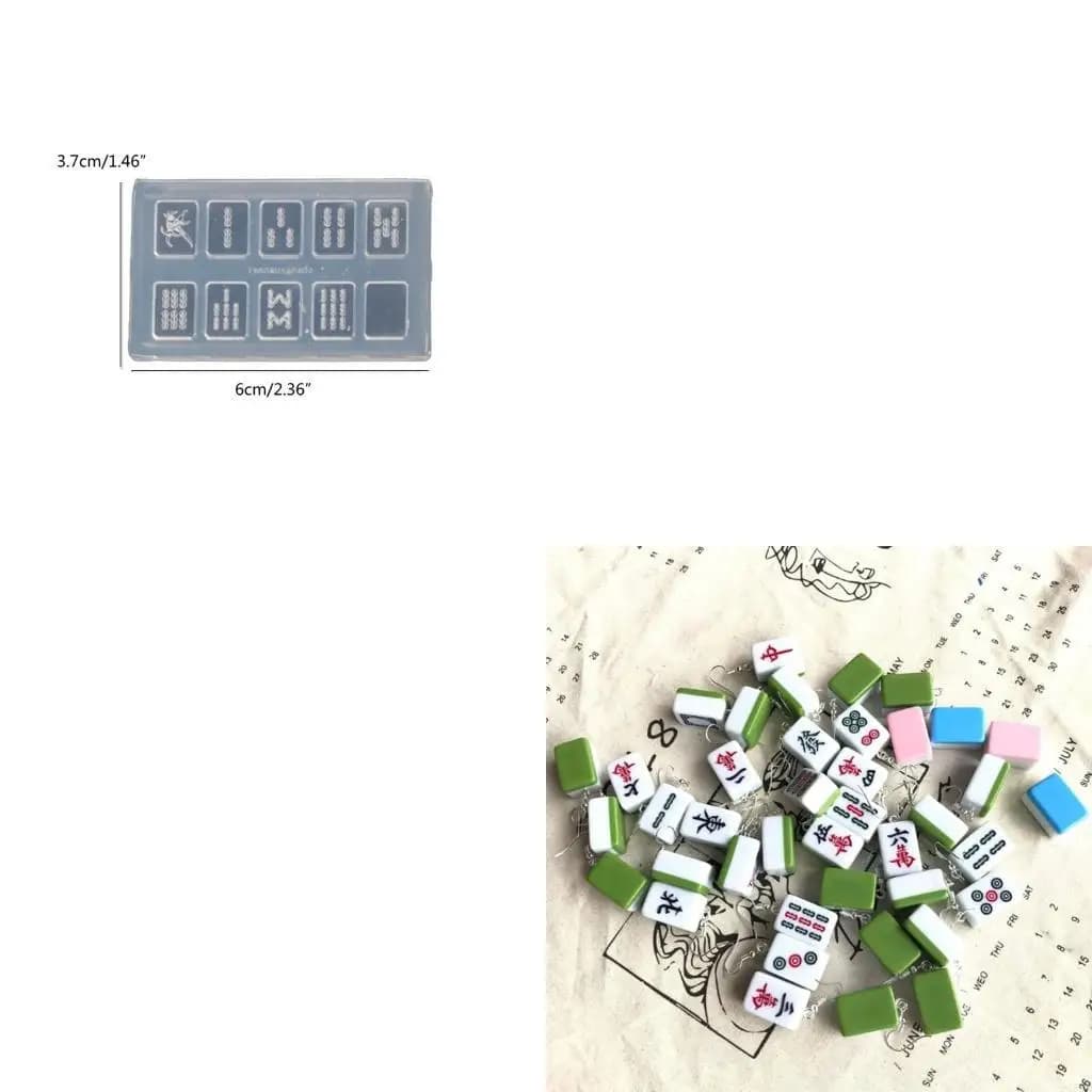 Stampi per argilla in resina epossidica Creazione gioielli fai-da-te Stampo per unghie Mahjong per lavorazione manuale