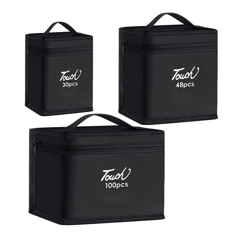 Bagged Marker Set with Huge Storage Capacity; Folding Art Pencil Zip Case with 12-168 Markers