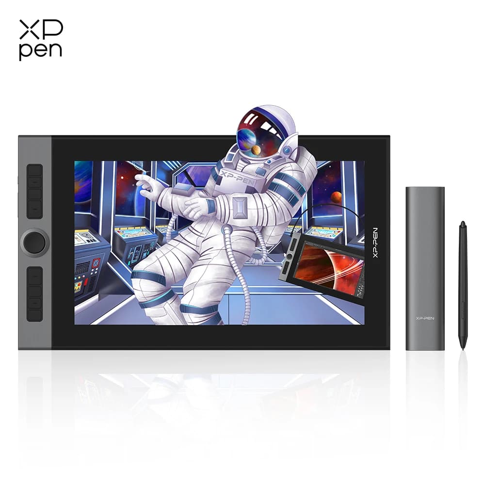 XPPen Artist Pro 16 Monitor Tablet Grafico da 15,6 Pollici con 8 Tasti di Scelta Rapida, 1 Rotella, Display per Disegno 133% sRGB per Windows e Mac