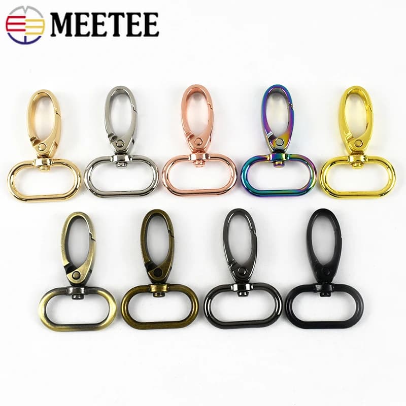 Meetee 30 pz 16/20/25/32/38mm fibbie in metallo borsa collare per cani fettuccia fermagli girevoli moschettone clip moschettone accessori fai da te