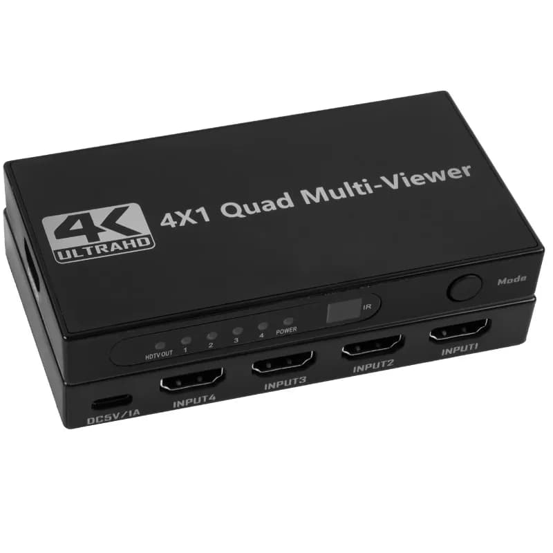 4x1 HDMI-compatible Quad Multiviewer 4K 30Hz Real Time Seamless Switch 4 Channel Video Converter Splitter Remote Multi-Screen