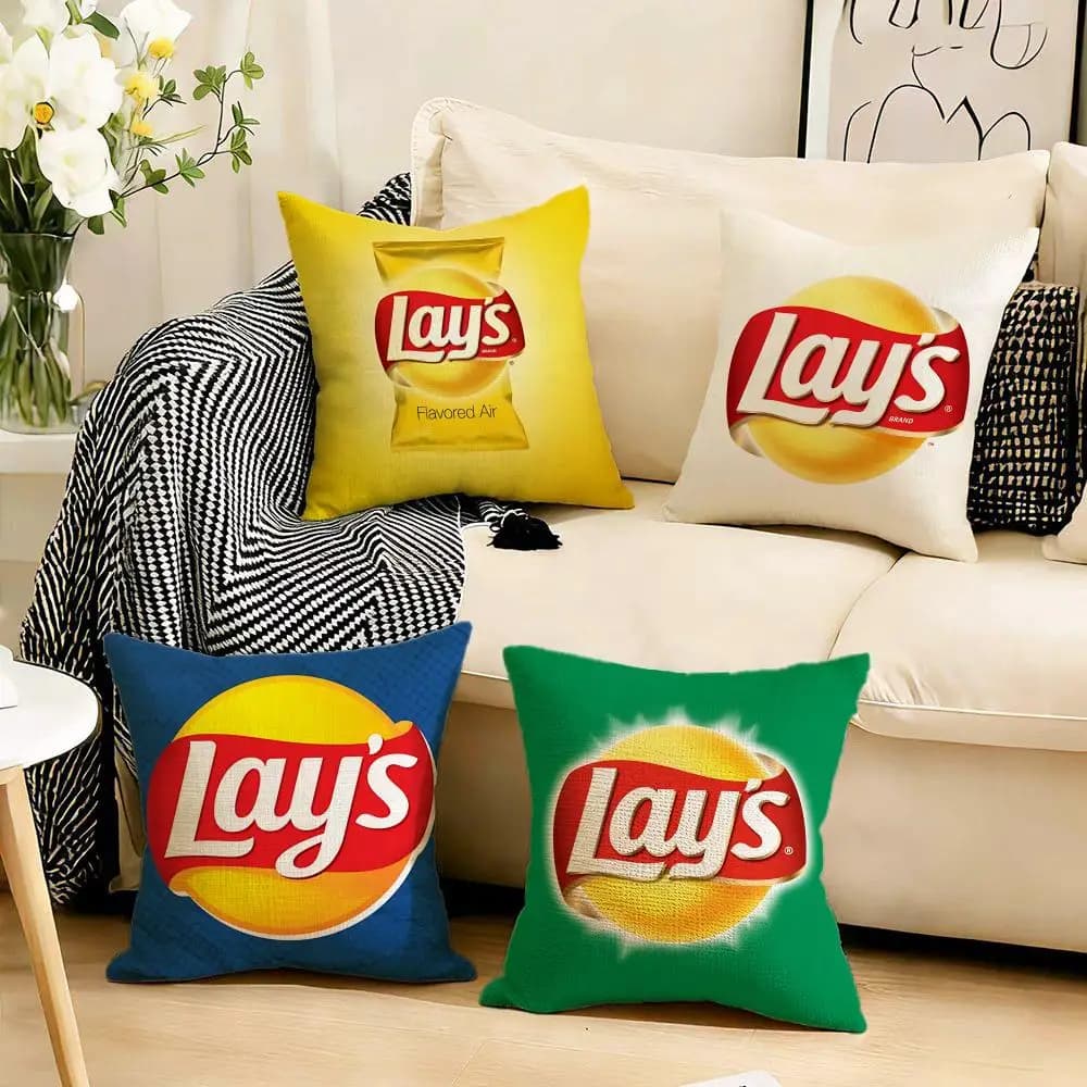 Fodera per cuscino Crispy L-Lay'sS in lino delicato sulla pelle, cuscino quadrato morbido e confortevole