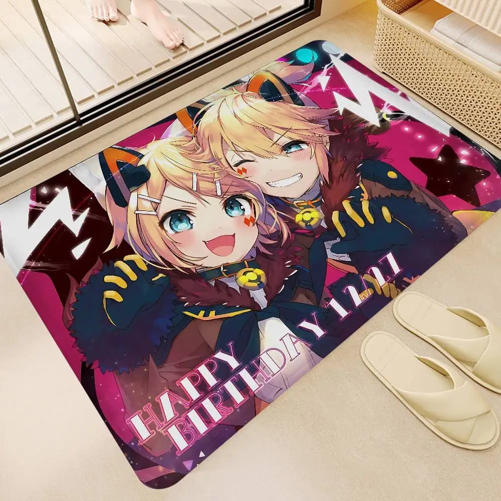 Kagamine Rin And Len cartoon Kitchen Mat Nordic Style Bedroom Living Room Doormat Home Balcony Anti-Slip Welcome Rug