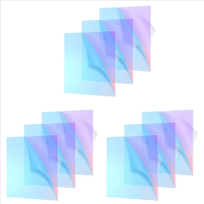 CHCH Acrylic Colorful Translucent Acrylic Iridescent Radiant Sheet Laser cutting acrylic panel, 8 x 12 inches (9.2.6 mm thick package)