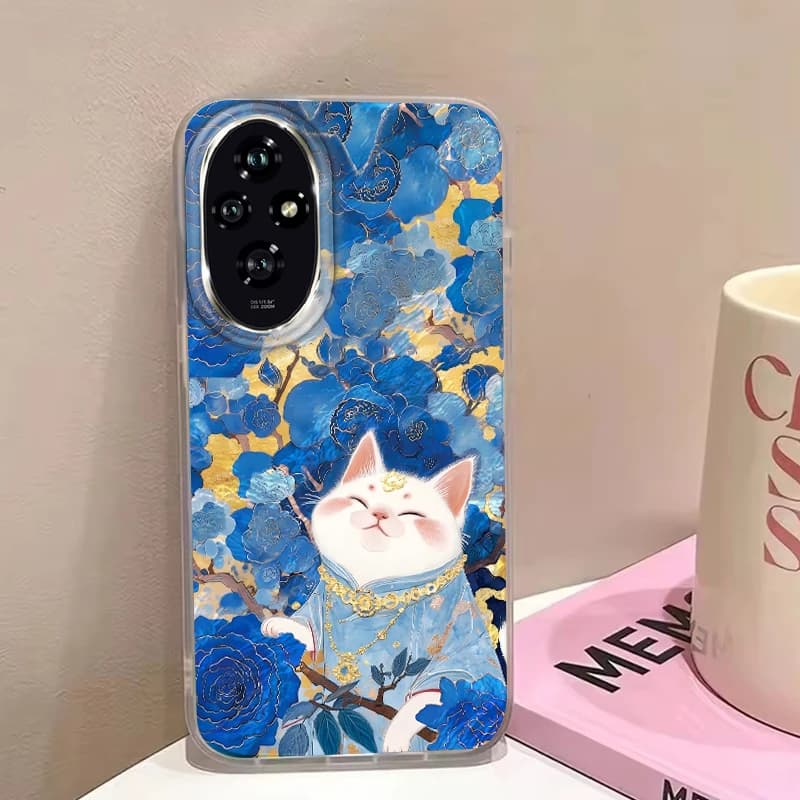 Lucky Cat Blue Rose Sparkle Honor Case 400 Pro 200 Smart Magic 6 5 Magic7 70 Lite X9a X9c X8b X8b X7c Cover Pretty Girl