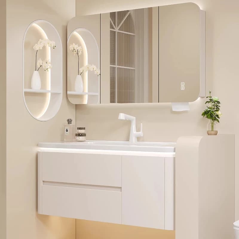 Mobile Bagno con Specchio per Cosmetici e Articoli da Toilette, Lusso Moderno, Arredamento di Tendenza