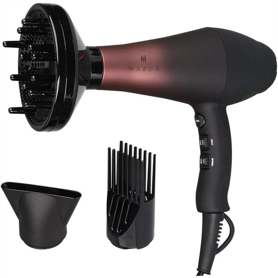 Asciugacapelli Professionale Ionico 1875W con Diffusore, Pettine, Bocchetta, Ceramica in Tormalina, Motore AC Silenzioso per Asciugatura Rapida e Styling