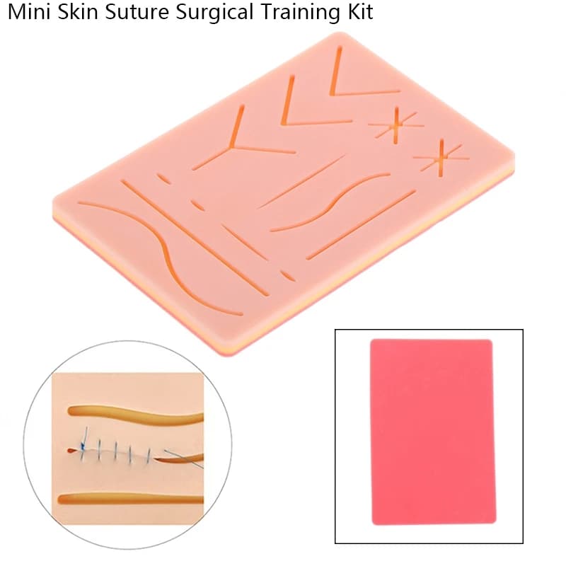 Sutura Practice Pad 3 strati con 14 ferite Kit di pratica per sutura in silicone durevole per studenti veterinari medici infermieri