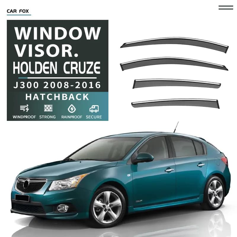 4 Pezzi Deflettori per Finestrini Auto Holden Cruze Hatchback Sedan, Protezioni Antipioggia e Parasole per Finestrini Laterali, Accessori Auto