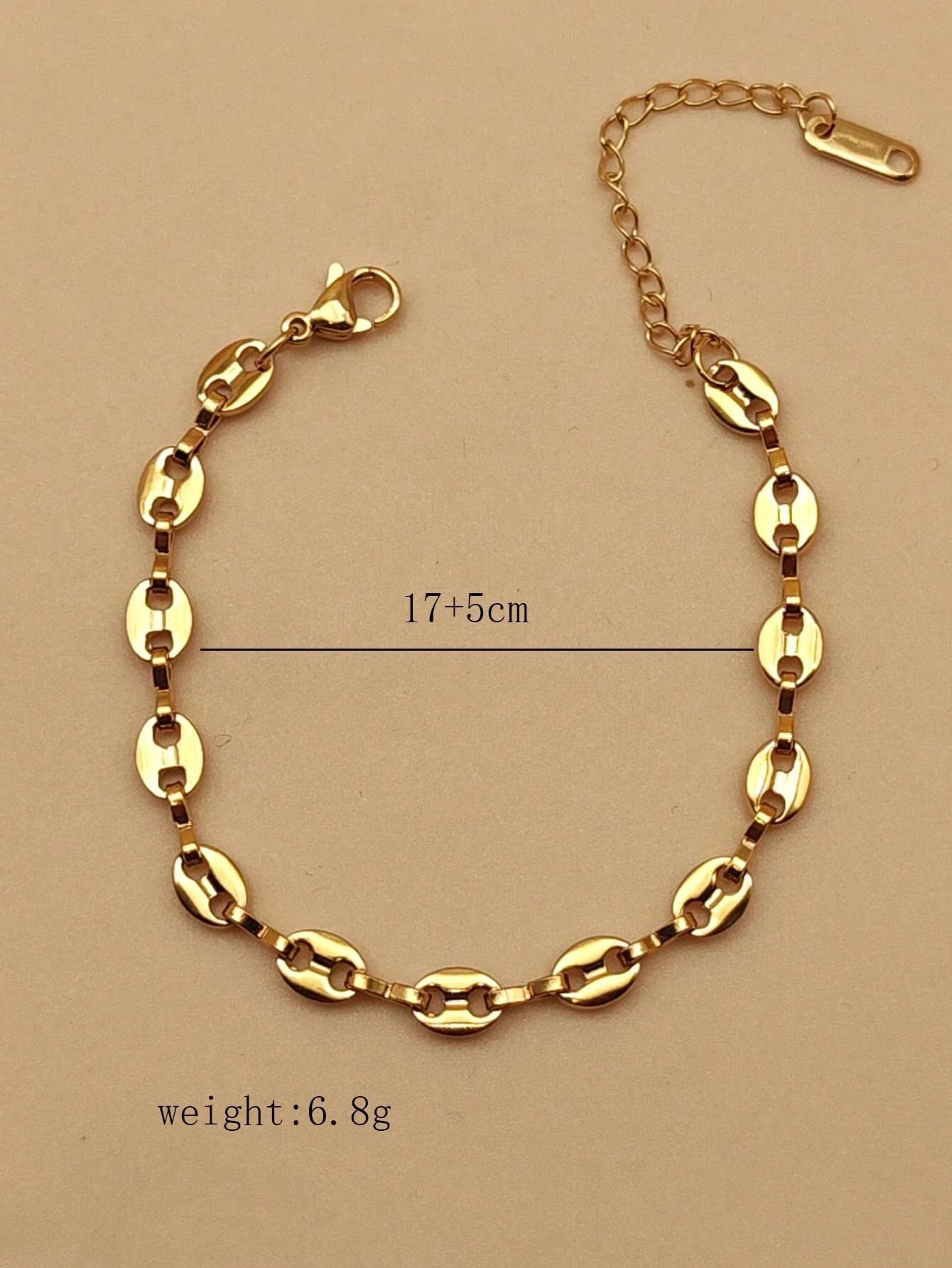 Bracciale a catena ovale in acciaio inossidabile per donna