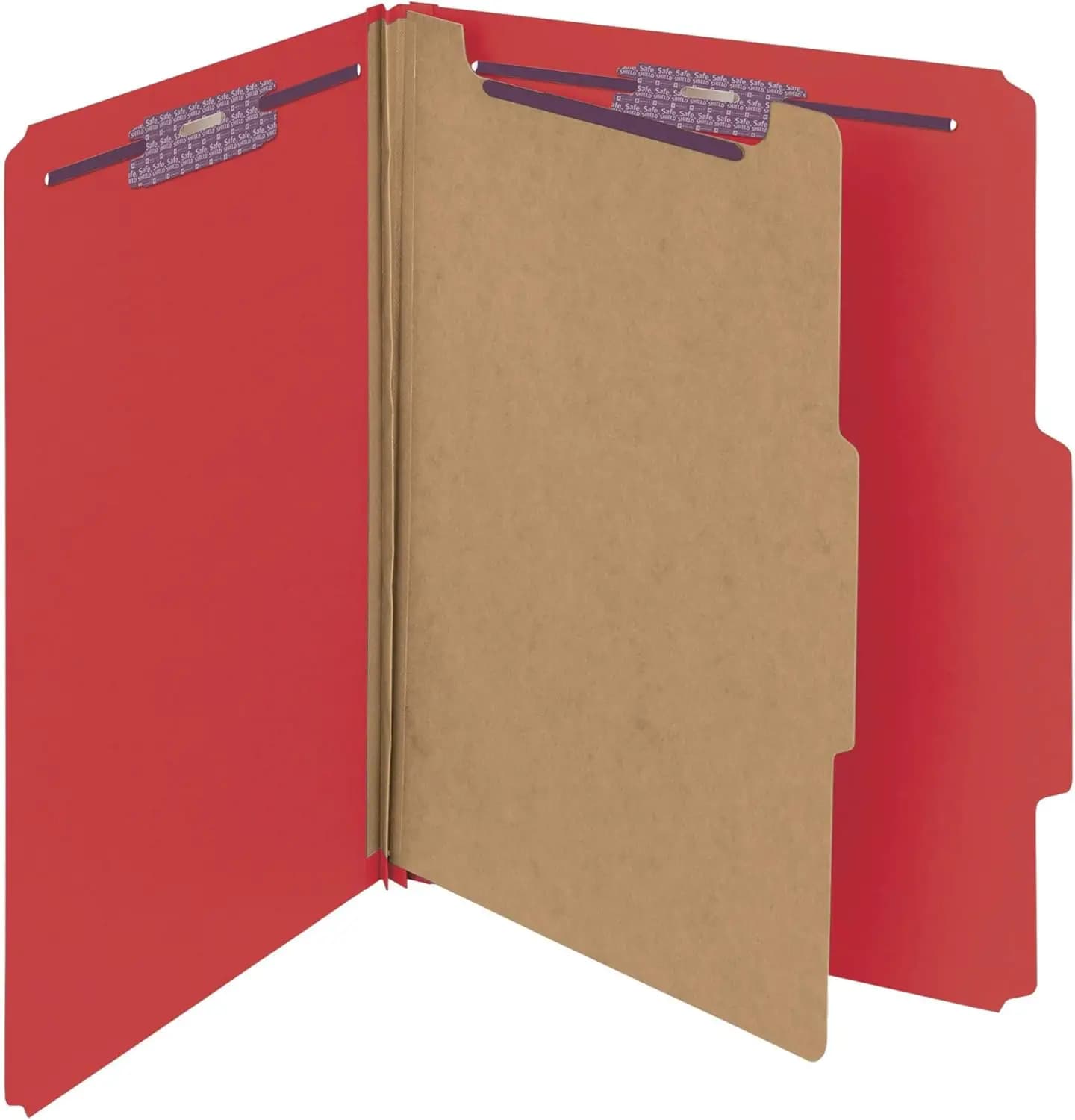 Cartella portadocumenti formato Letter con 1 divisorio, espansione di 2 pollici, rosso brillante, confezione da 10