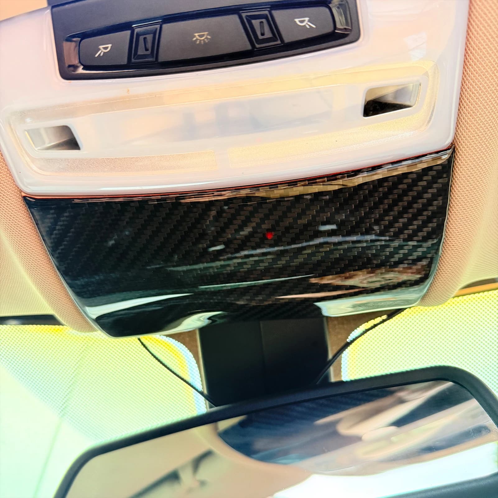 Decorative Carbon Fiber Cover Morbida for Vano Storage Front on BMW X5 F15 X6 F16 2014-2018, Interior Accessories