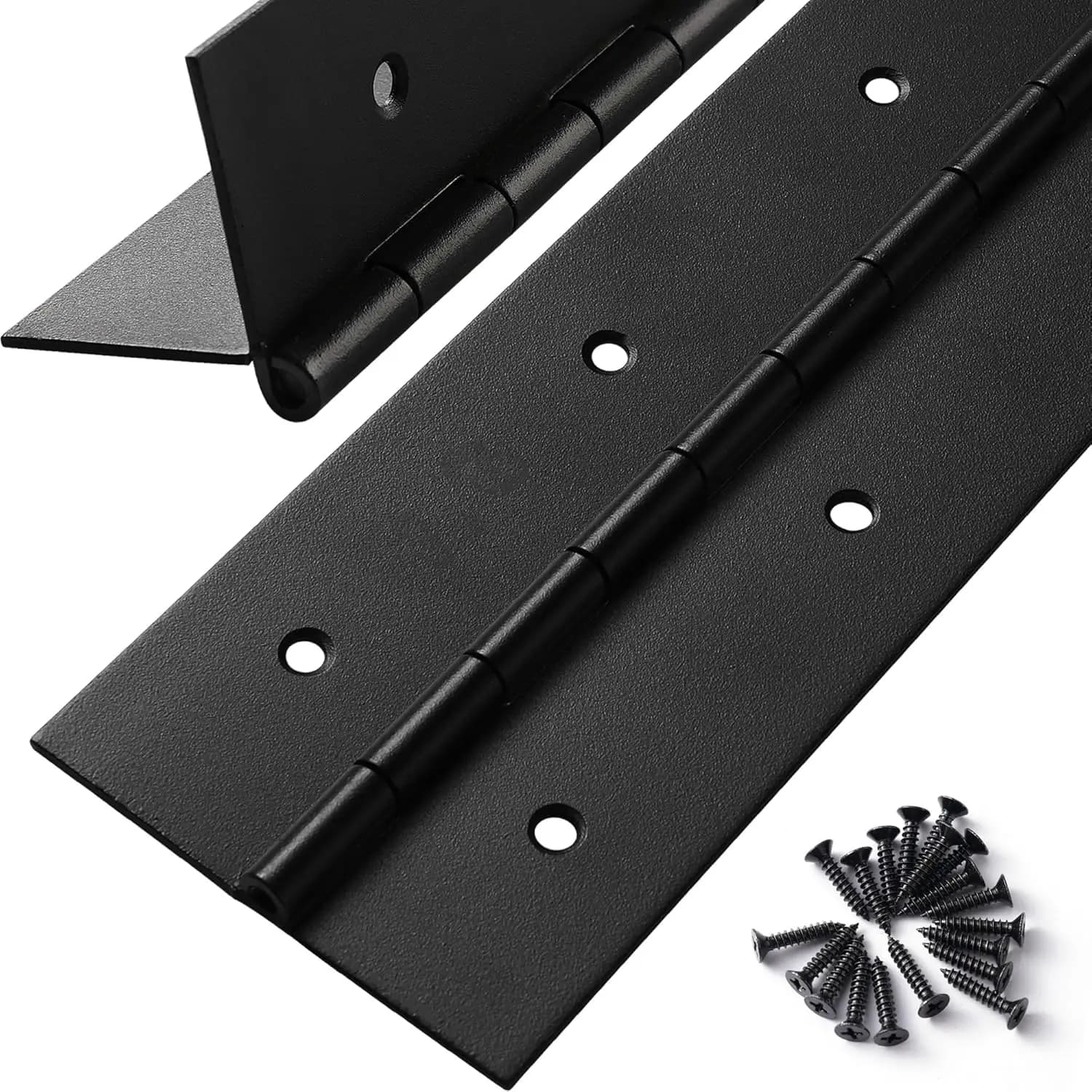 Cerniera per pianoforte resistente da 2 pezzi, 48" x 3", spessore 0,060", in acciaio inossidabile nero per armadietti, porte, cassette degli attrezzi