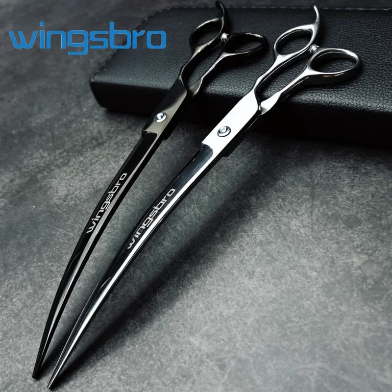 Wingsbro 9 Inch Professional Pet Grooming Scissors, Animal Hair Trimming for Dog, Dog Grooming Curved Shears