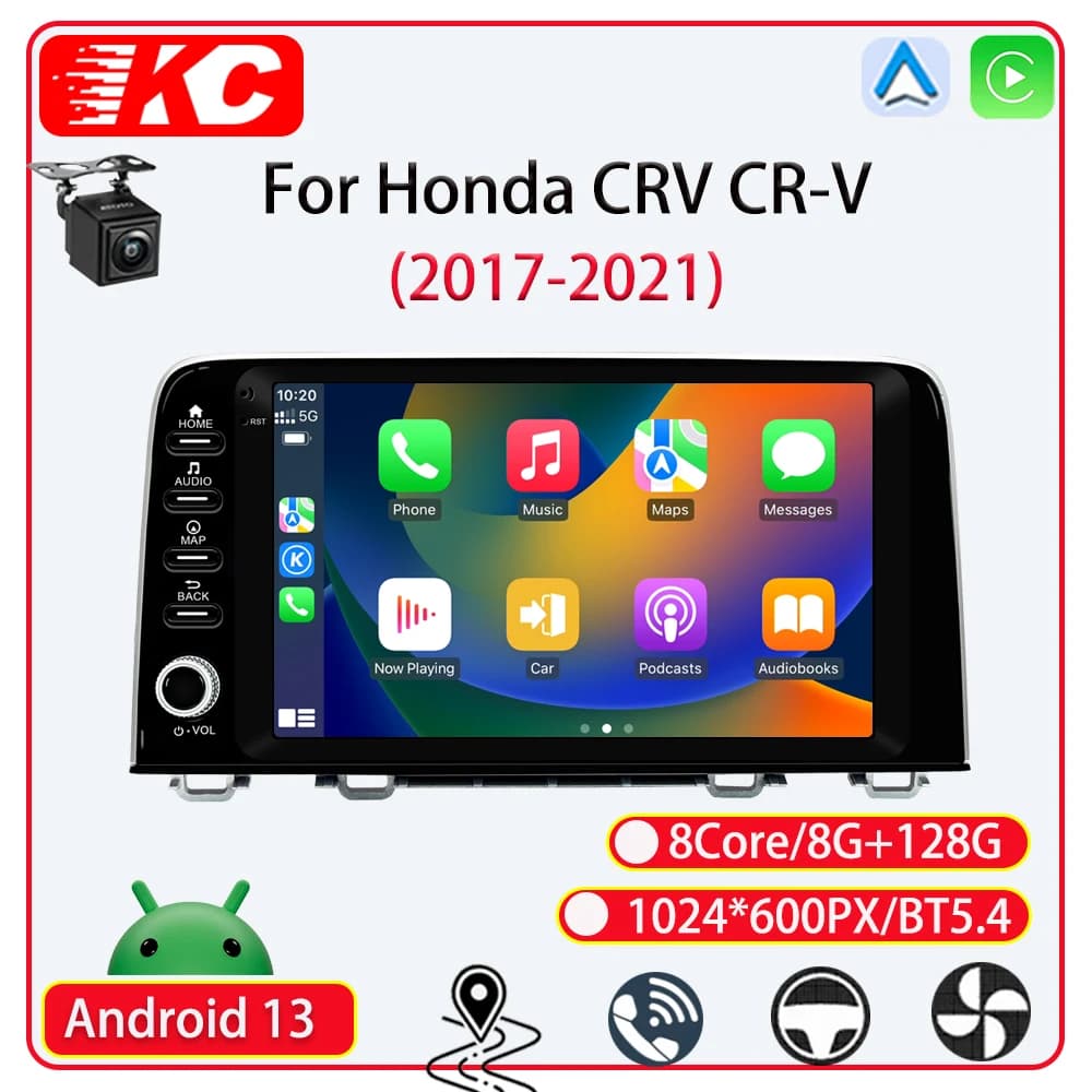Per Honda CRV CR-V (2017-2021) lettore per auto Autoradio Android 13 Wireless Carplay Lettore video multimediale Navigazione GPS