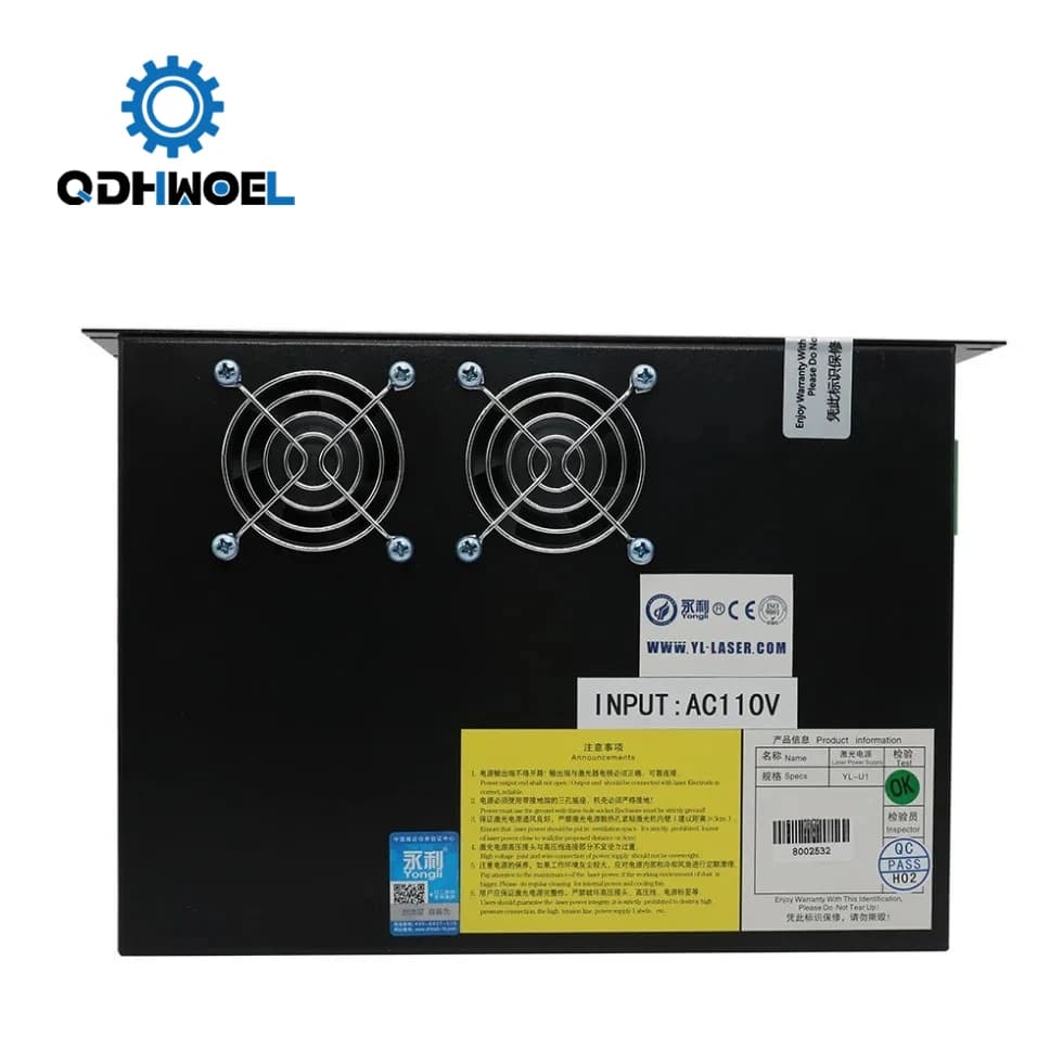 Alimentatore laser CO2 QDHWOEL 80-100W per tubo laser YL serie CR-U100 U per macchina da taglio e incisione laser CO2