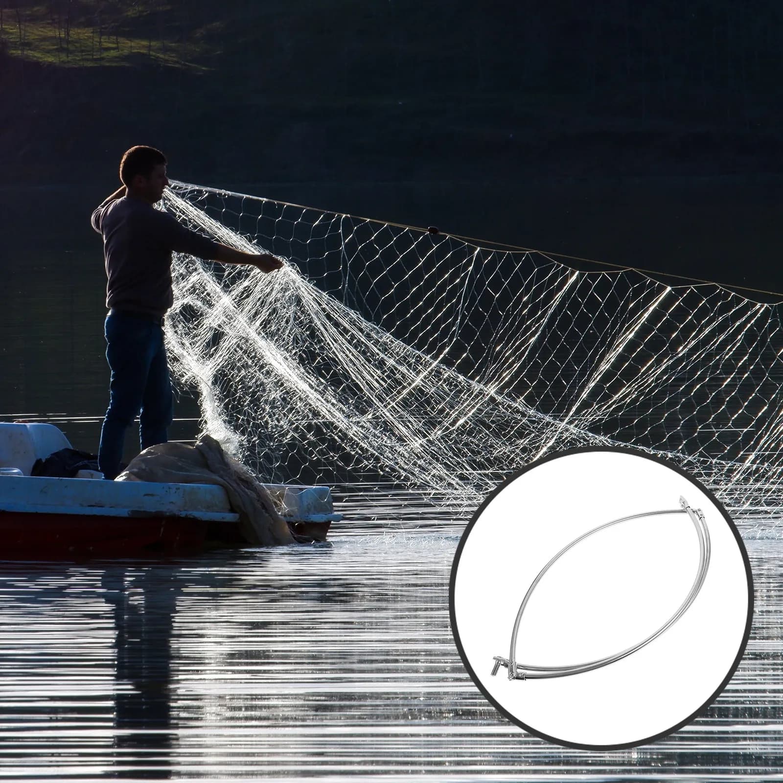 Anello per Rete da Pesca in Acciaio Inossidabile, Accessori Pratici per Reti da Pesca Circolari