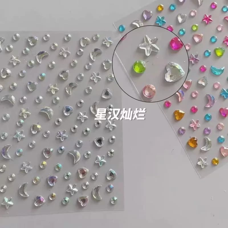 Mini adesivi 3D autoadesivi fai da te in acrilico coreano Ins Star Moon Heart per la decorazione della personalizzazione della custodia del telefono Scrapbooking