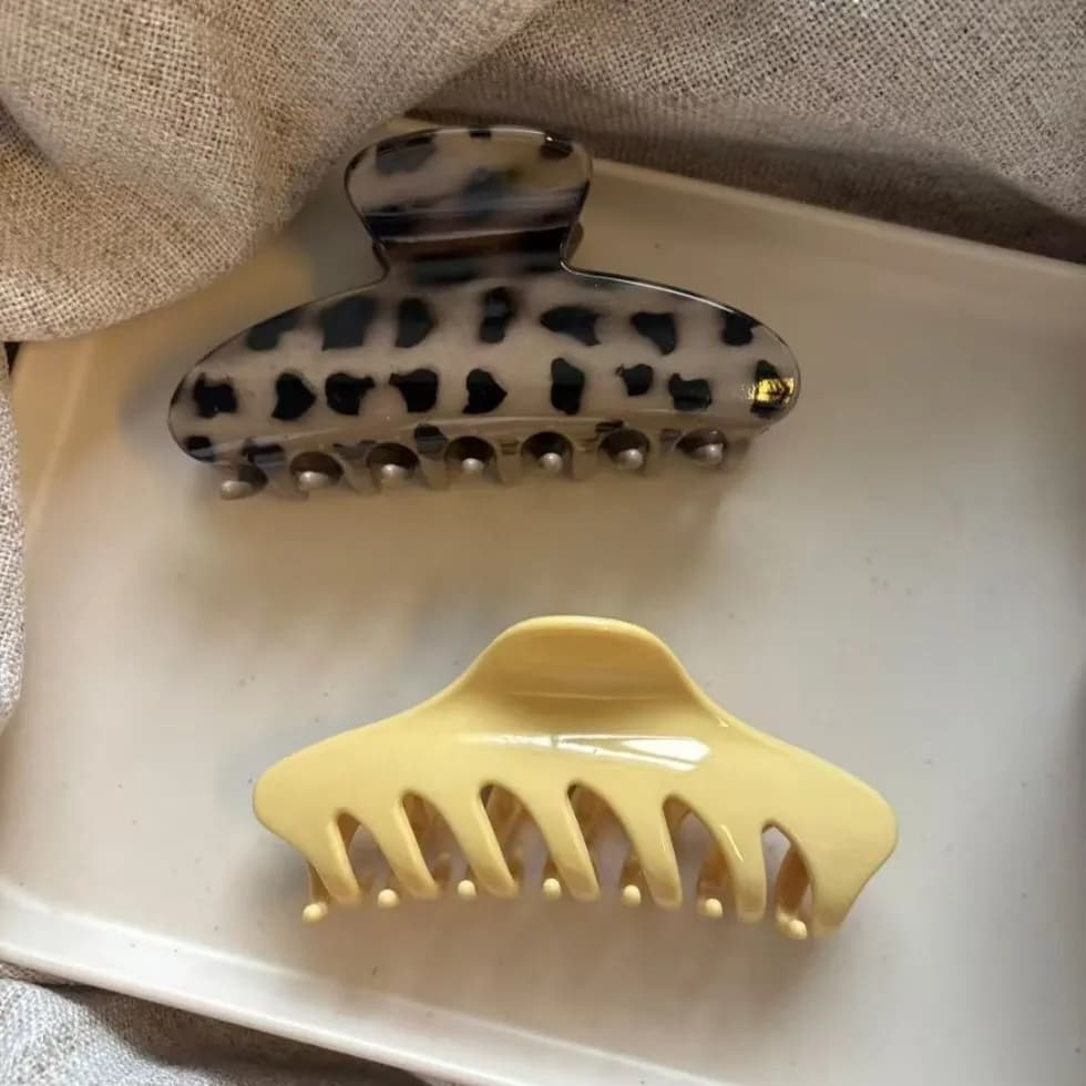 2pcs Vintage Large Leopard Print Shark Clamp Hair Clips Claw NonSlip Banana Clip For Thick Hair Updos Elegant Hair Accessories