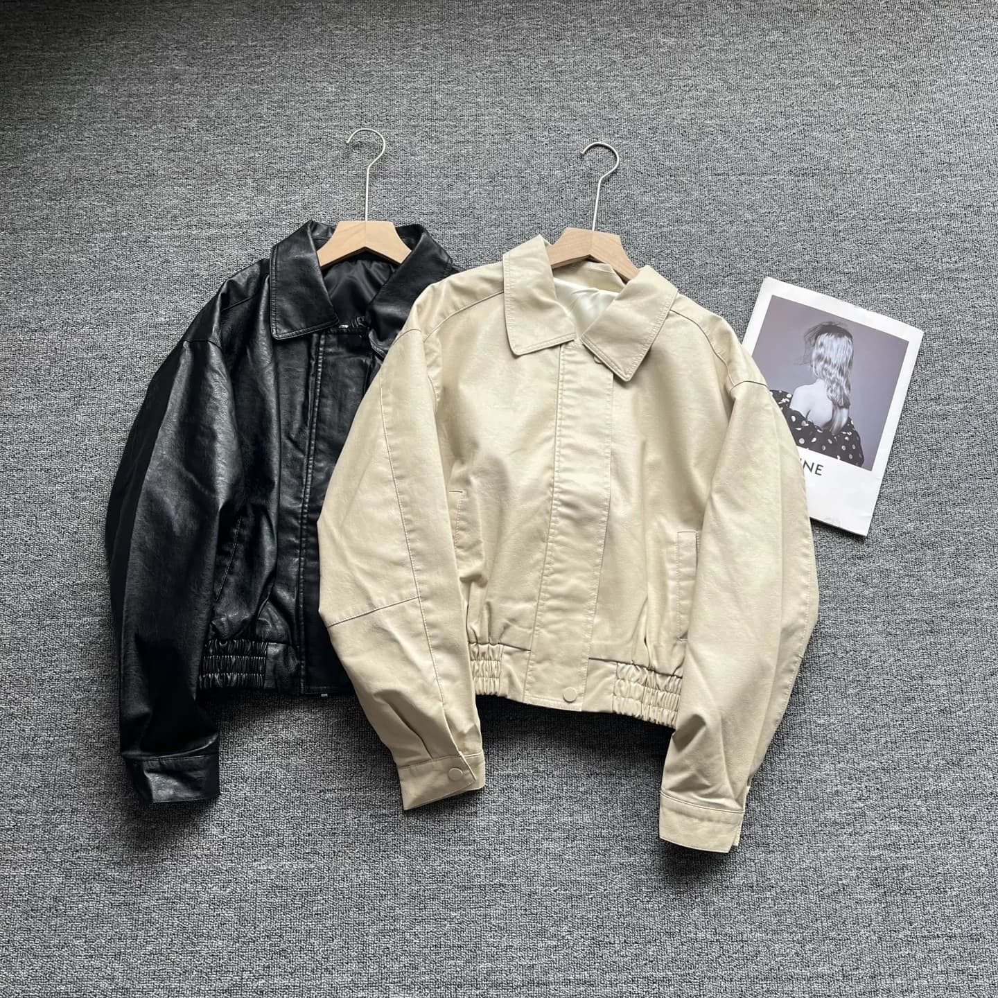 Spring Autumn Women's Waist-Cinching Short Leather Jacket Loose Lapel PU Motorcycle Style Retro Miniature Outerwear Coat