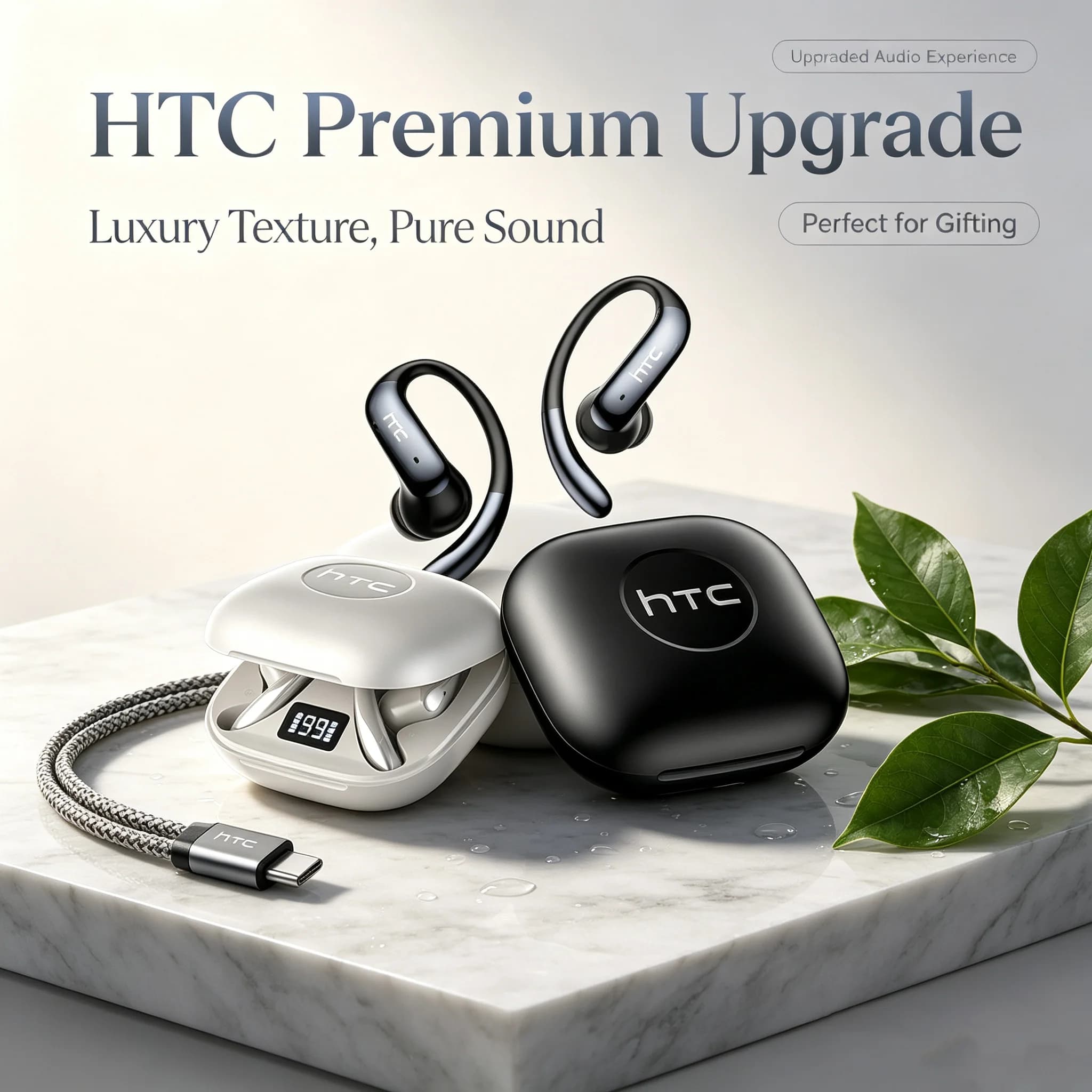 Auricolari Traduttore di Lingue 2026 HTC NE63 Traduzione AI in Tempo Reale 135 Lingue Audio Surround Comfort Fit Ideali per Sport e Giochi