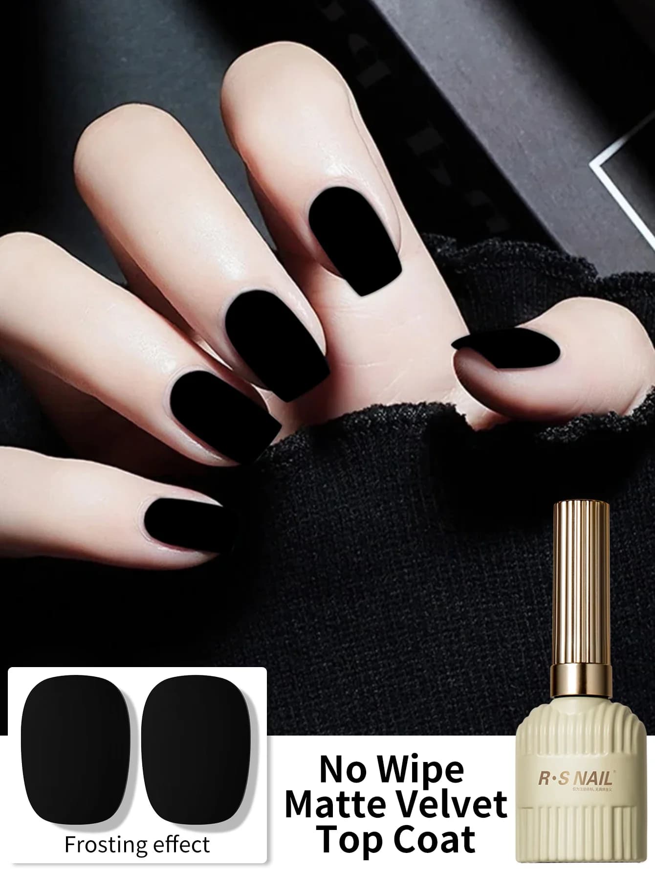 RSNAIL 12g Velluto Opaco Top Coat Smalto Gel UV Soak Off Smalto per unghie semipermanente Finitura opaca trasparente Unghie artistiche a lunga durata