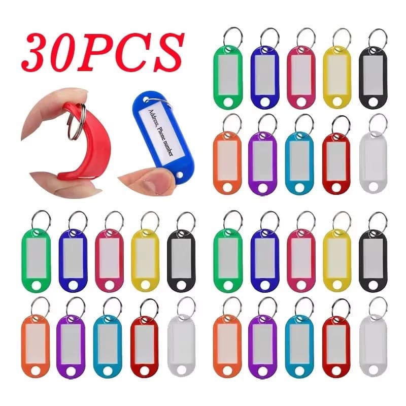 Etichette chiave a colori casuali con etichette in plastica Prevengono i identificatori di chiavi mancanti Accessori per borse da viaggio