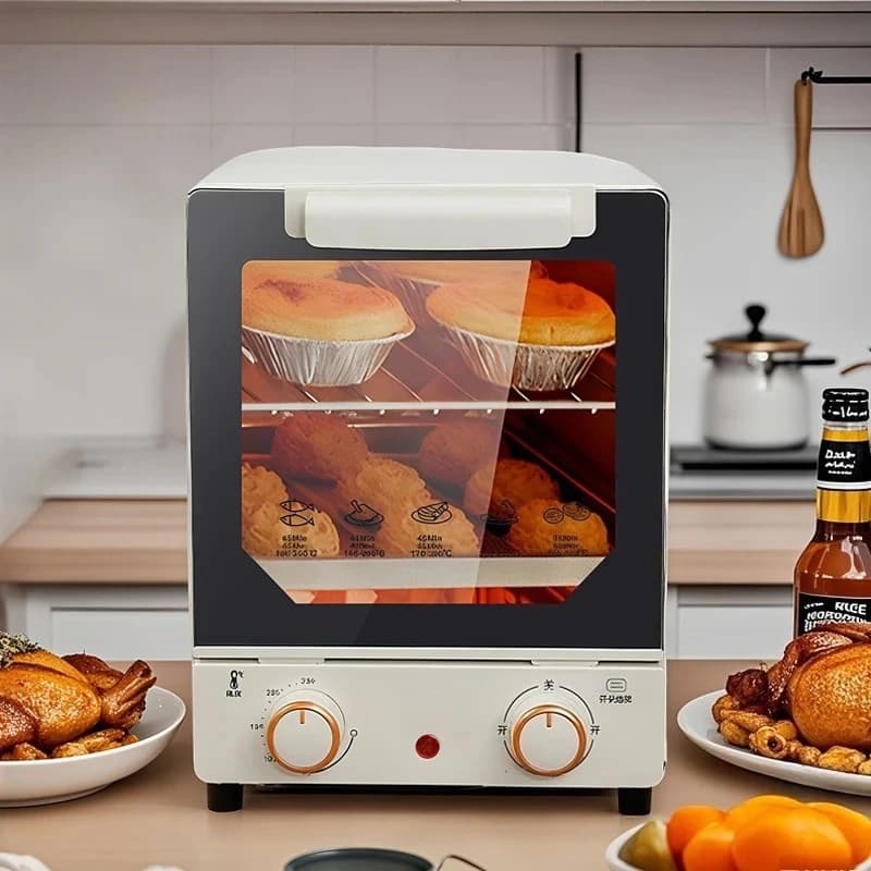12L Large Capacity Electric Air Fryer Toaster Oven Mechanical Household Kitchen 360° Baking Convection Oven Oil-Free Deep Fryer