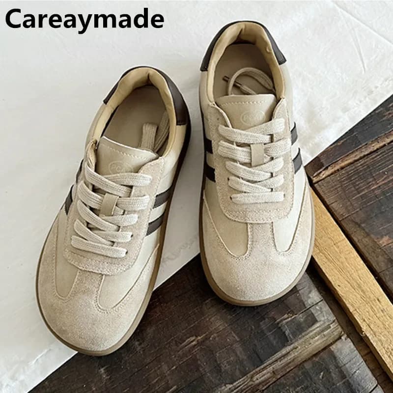 Careaymade-Scarpe da donna di grandi dimensioni in vera pelle, scarpe smerigliate con suola morbida scarpe da tavolo casual piatte comode scarpe singole
