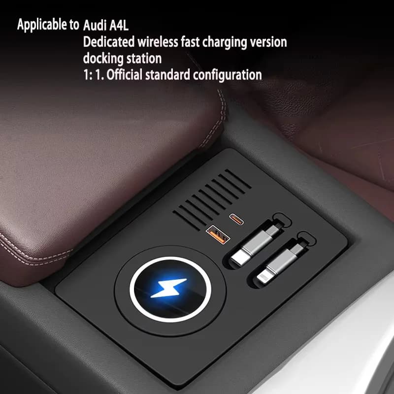 Adatto per Audi A4L/A5L/S4, Stazione di Ricarica USB per Auto, Caricatore Multifunzionale TYPE-C a Ricarica Rapida