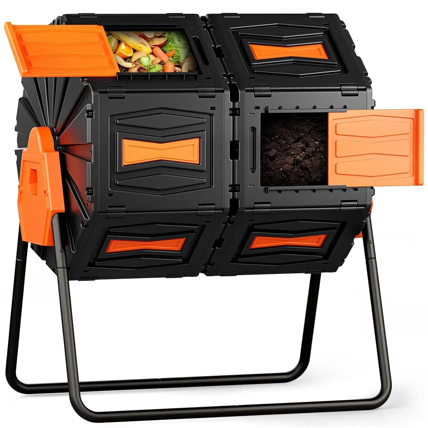 Compost Tumbler, Easy Assemble & Efficient Outdoor Compost Bin, 45 Gallon/170 Liter Large Dual Chamber Rotating, Customized
