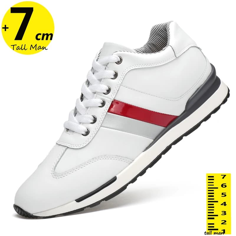 Men Elevator Shoes Chunky Sneakers Height Increase Insoles 6CM Tall Lift Plus Size 37-44