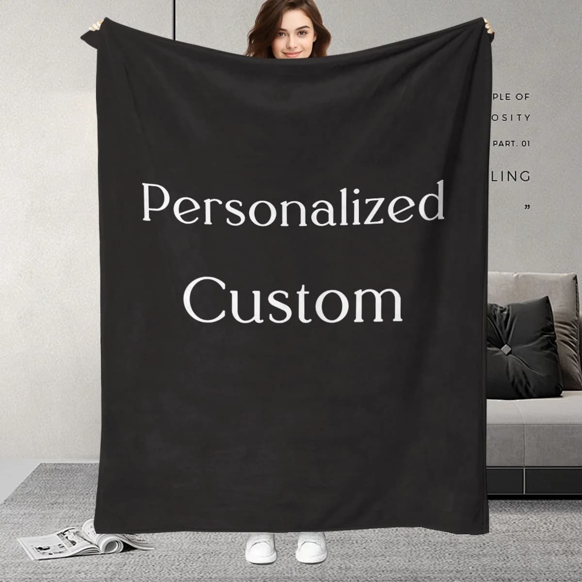 Coperta personalizzata personalizzata con foto: regalo con motivo facciale personalizzato a prezzi accessibili per la celebrazione degli ospiti di cani e ragazze di compleanno del fidanzato