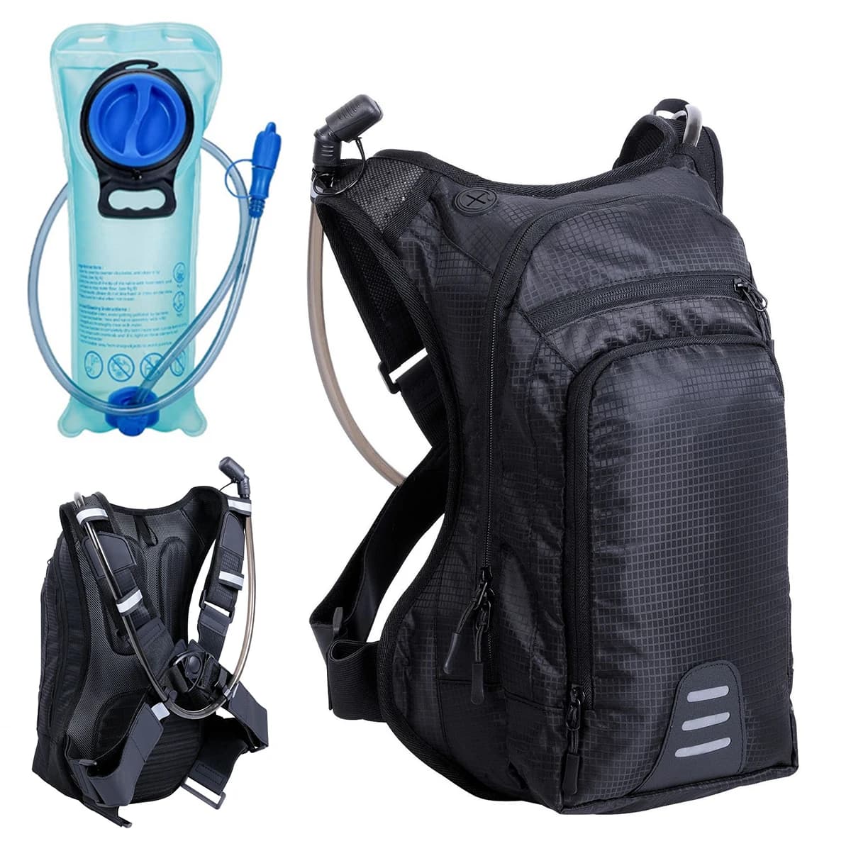 Waterproof multifunction backpack for hydration with 70 oz 2L water bladder for outdoor running Hiking Climbing Cycling Camping Bicycle