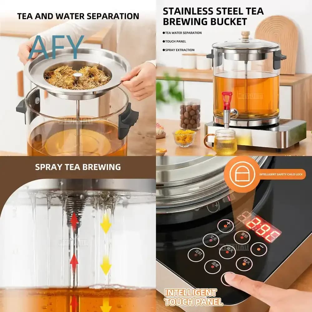 Restaurant Tea Maker for Stainless Steel Intelligent Tea Boiling Pot Kitchen Water Machine for Commercial Use Electric Kettle