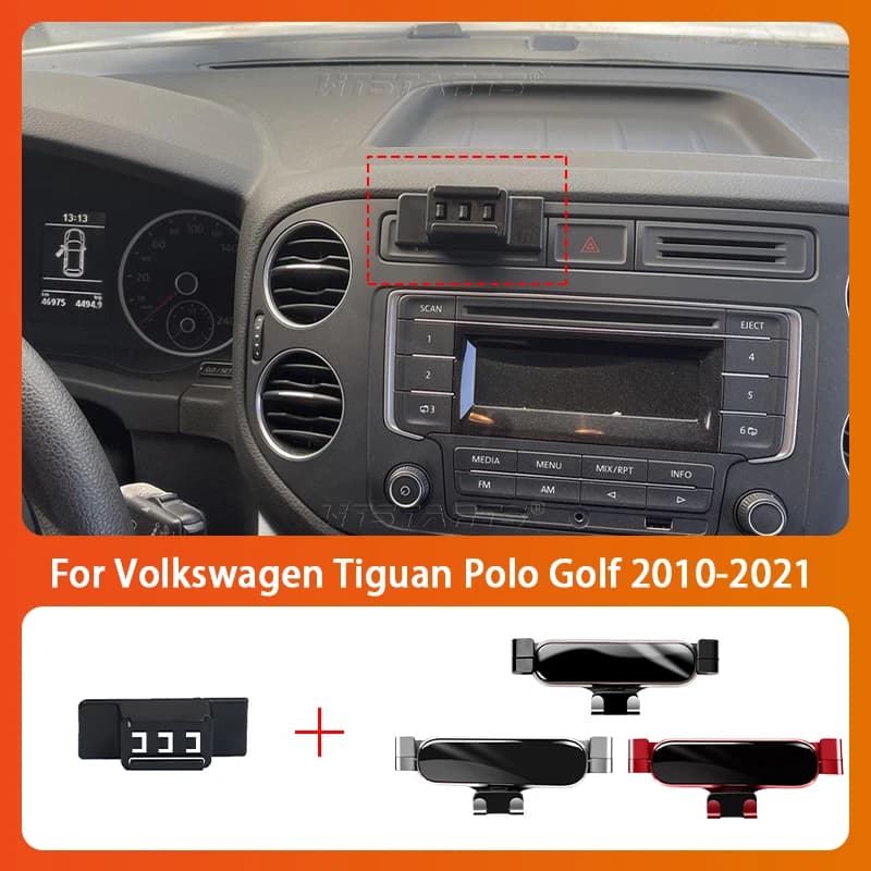 Support for car mobile phone for Volkswagen Tiguan Polo Golf 2010-2021 Special support bracket for 360-degree swivel GPS