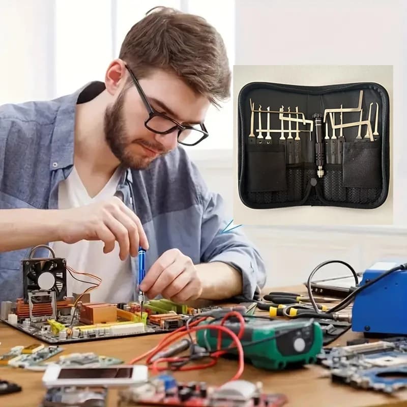 1 set di piccoli cacciaviti multifunzione con plettri a gancio Set di cinture per attrezzi in metallo per auto, utensili manuali multifunzionali portatili in metallo K