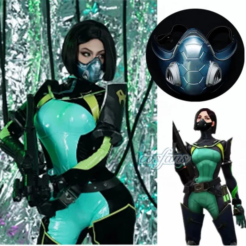 2 Colors Game Valorant Viper Mask Cosplay Party Face Resin Mask Viper Halloween Woman Cos Scene Objects Accessories