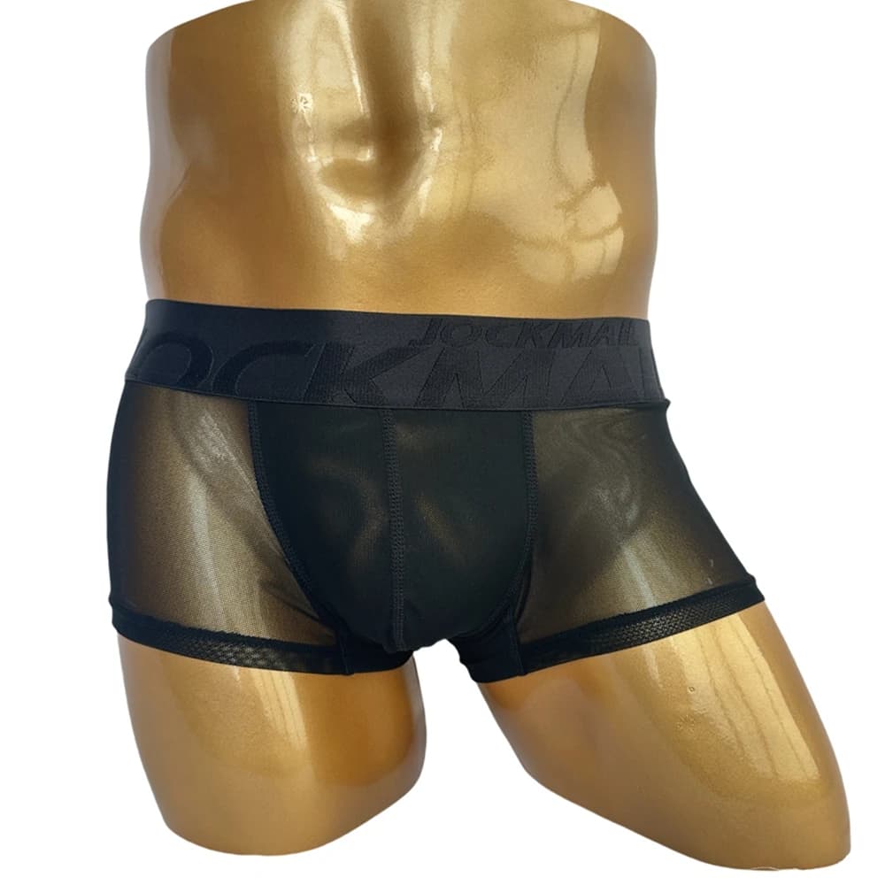 Jockmail Men Underwear Elastic Men Sof Boxers Man Sexy Panties Gay Underwear Man Men Underpants Thin Transparent Mesh Ice Silk