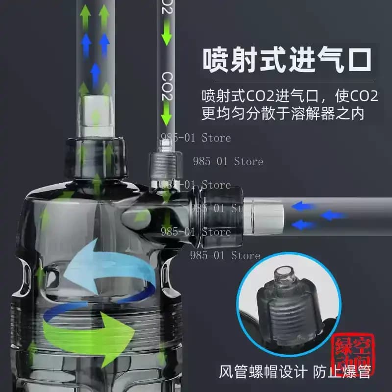 Super Reactor per Acquario, Dissolutore CO2 Turbo per Piante Acquatiche, Atomizzatore CO2 Esterno, Diffusore Turbo, Raffinatore