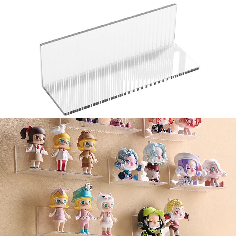 Self-Adhesive Transparent Acrylic Wall Mounted Figures Display Shelf Character Models Storage Rack Toy Stand Aromatherapy Holder