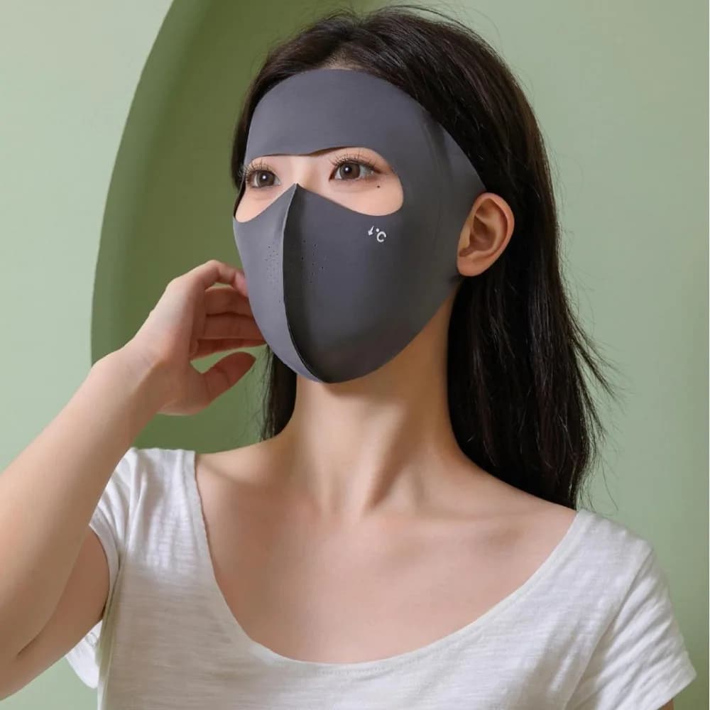 UPF50+ Protective Mask in Polyester, Breathable and Windproof, with Small Holes, UV Protection for Women