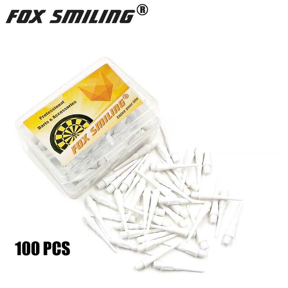 Fox Smiling 100 pz/set freccette elettroniche punta 2BA scanalatura 25mm punta morbida freccette con custodia